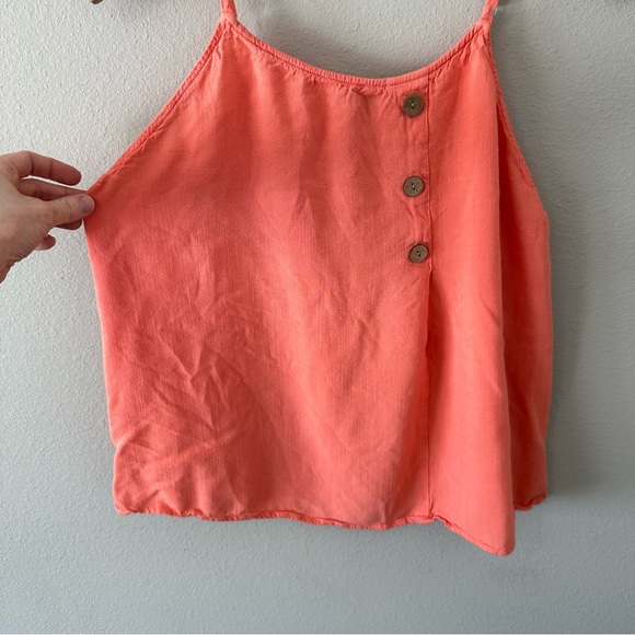 Staccato Tank Top Pink/Orange/Peach Button Detail Dressy Size Large - Picture 4 of 13